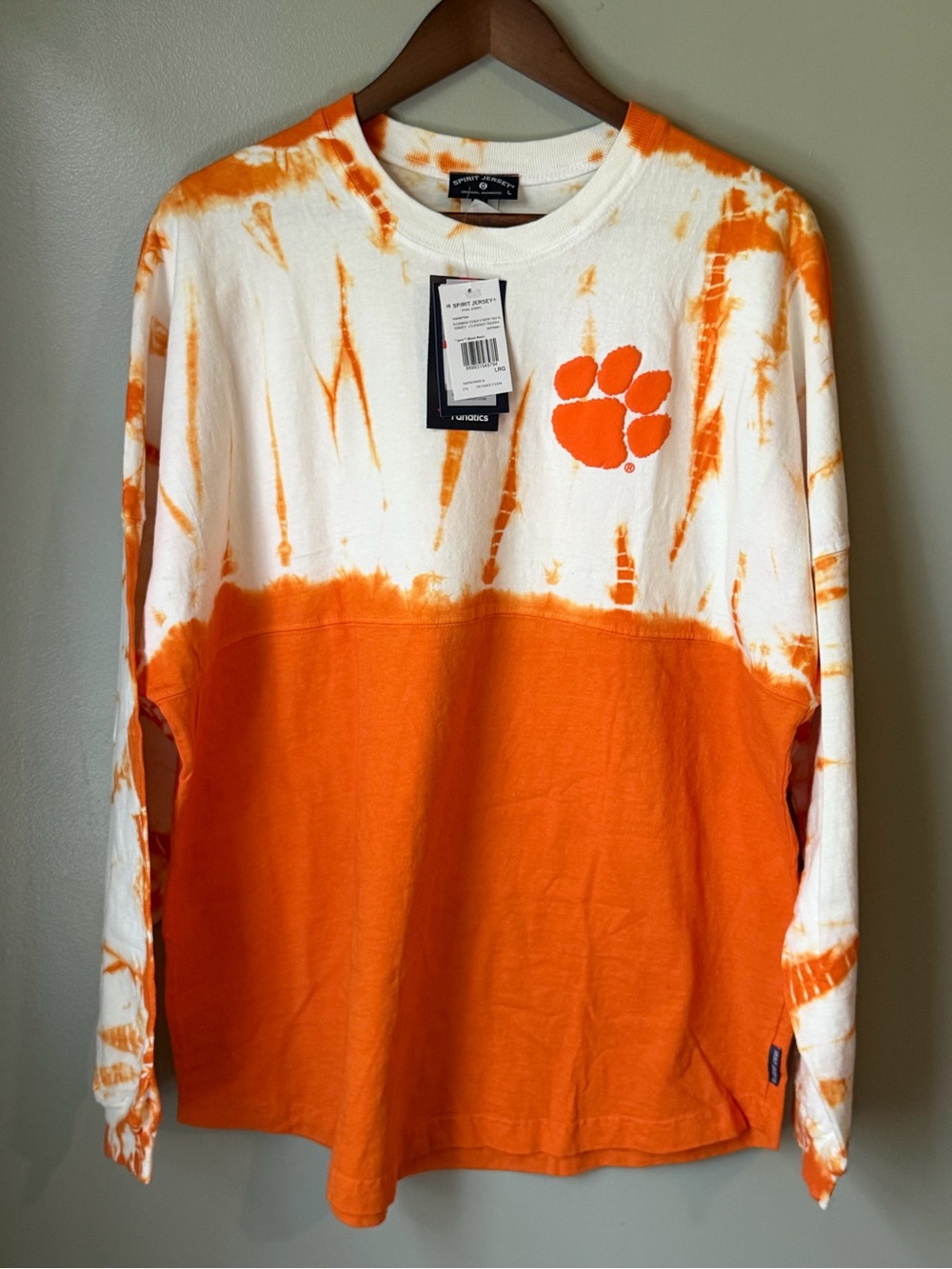 Orange Women’s Clemson Tie-Dye Long Sleeve Shirt